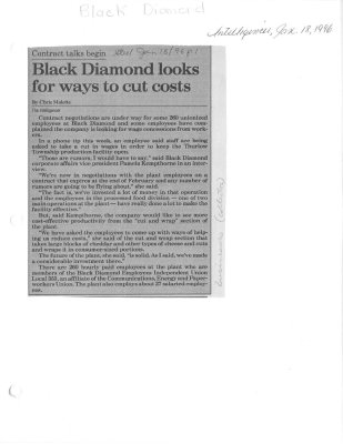 Black Diamond looks for ways to cut costs