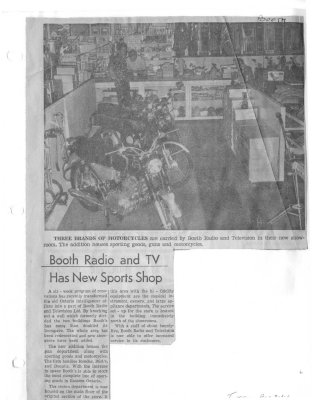 Booth Radio and TV has new sports shop