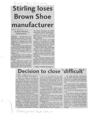 Stirling loses Brown Shoe manufacturer: Brown Shoe Company