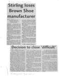 Stirling loses Brown Shoe manufacturer: Brown Shoe Company