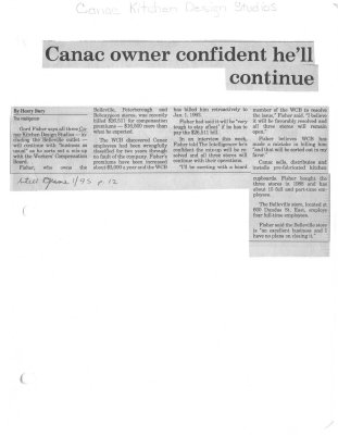 Canac owner confident he'll continue: Canac Kitchen Design Studios