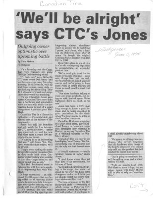 &quot;We'll be alright&quot; says CTC's Jones: Canadian Tire