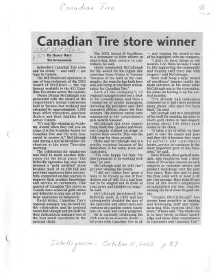 Canadian Tire store winner