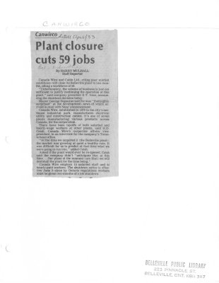 Canwirco: Plant closure cuts 59 jobs