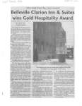 Belleville Clarion Inn & Suites wins Gold Hospitality Award