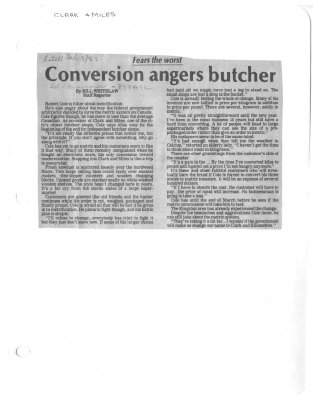 Fears the worst : Conversion angers butcher