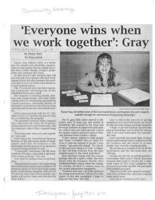 'Everyone wins when we work together': Gray : Community Advantage