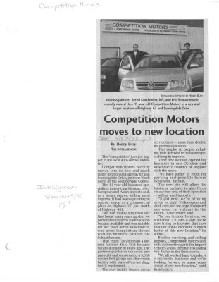 Competition Motors moves to new location