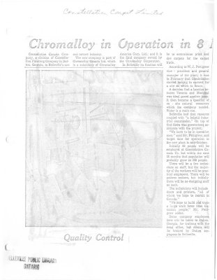 Chromalloy in Operation in 8 : Constellation Carpet Limited