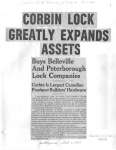 Corbin Lock Greatly Expands Assets
