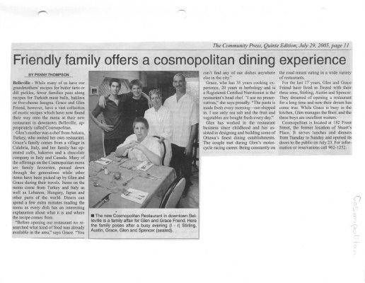 Friend family offers a cosmopolitan dining experience