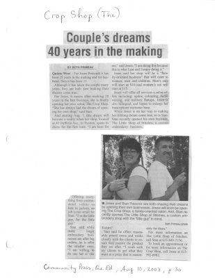 Couples dreams 40 years in the making : Crop Shop