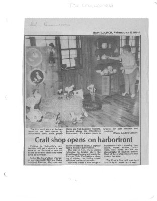 Craft shop opens on harborfront : The Crowsnest