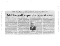 McDougall expands operations : D.C Johnson Insurance Brokers
