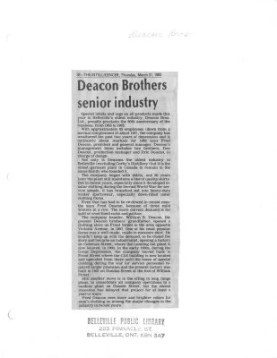 Deacon Brothers senior industry