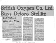 British Oxygen Co. Ltd. Buys Deloro Stellite