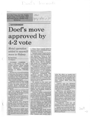 Doefs move approved by 4-2 vote