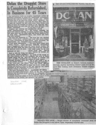 Dolan the Druggist Store is Completely Refurnished in Business for 45 Years