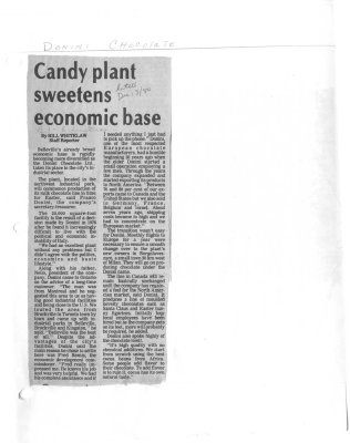 Candy plant sweetens economic base: Donini Chocolate