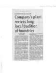 Company's plant revives long local tradition of foundaries