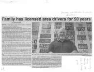 Family has licensed area drivers for 50 years: Driver and Vehicle Licence Bureau