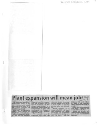 Plant expansion will mean jobs: Dussek Campbell Ltd