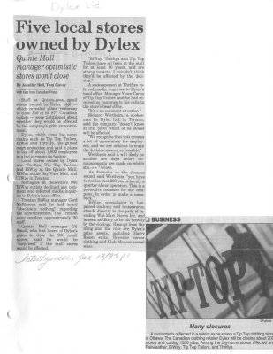 Five local stores owned by Dylex