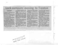 Lock company moving to Trenton: Emhart