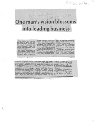 One man's vision blossoms into leading business: Emsco Ltd