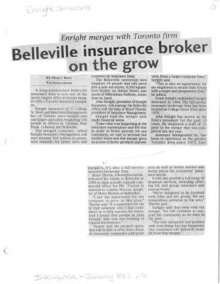 Belleville insurance broker on the grow: Enright Insurance