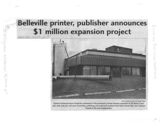 Belleville printer, publisher announces $1 million expansion project