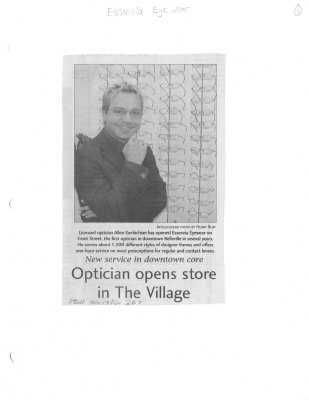 Optician opens store in The Village: Essenzia Eyewear