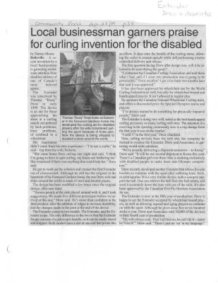 Local businessman garners praise for curling invention for the disabled