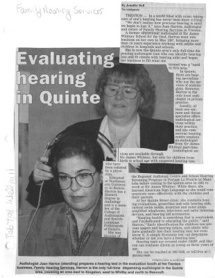 Evaluating hearing in Quinte: Family Hearing Services