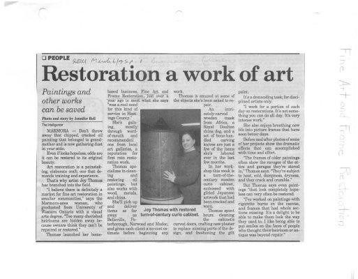 Restoration a work of art:Fine Art and Frame Restoration