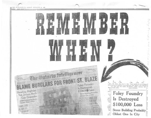 Remember When: Blame burglars for Front St. blaze