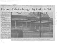 Foxboro Fabrics bought by fluke in '64