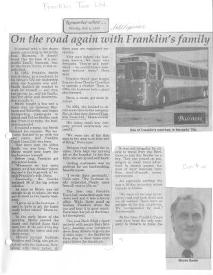 Remember when: On the raod again with Franklin's family : Franklin Tour Ltd.