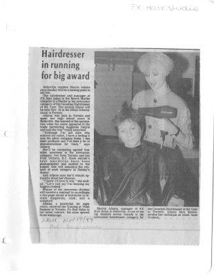 Hairdresser in running for big award : FXX Hair Studio