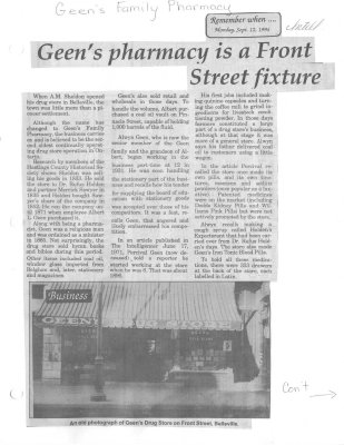 Remember when: Geen's pharmacy is a Front Street fixture