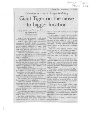 Giant Tiger On The Move To Bigger Location