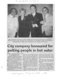 City Company Honoured For Putting People in Hot Water