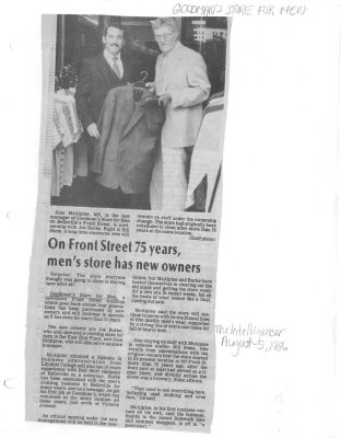 On Front Street 75 Years, Men's Store Has New Owners