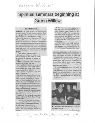 Spiritual Seminars Beginning at Green Willow