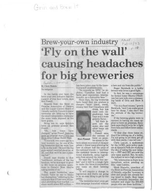 Brew-Your-Own Industry: 'Fly on the wall' Causing Headaches For Big Breweries