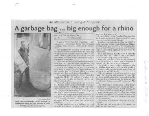 A Garbage Bag... Big Enough For a Rhino