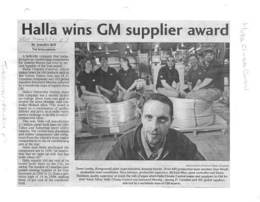 Halla wins GM supplier award