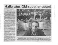 Halla wins GM supplier award