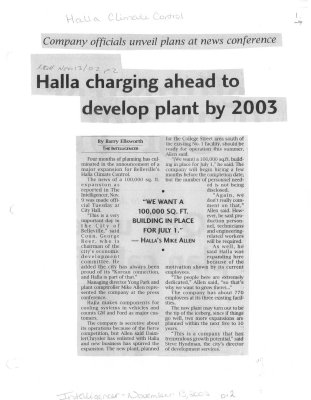 Halla expected to unveil plan for another expansion