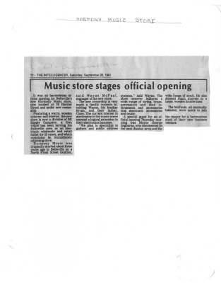 Music store stages official opening